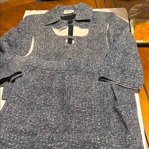 Akris Punto Navy and White three piece jacket and skirt set